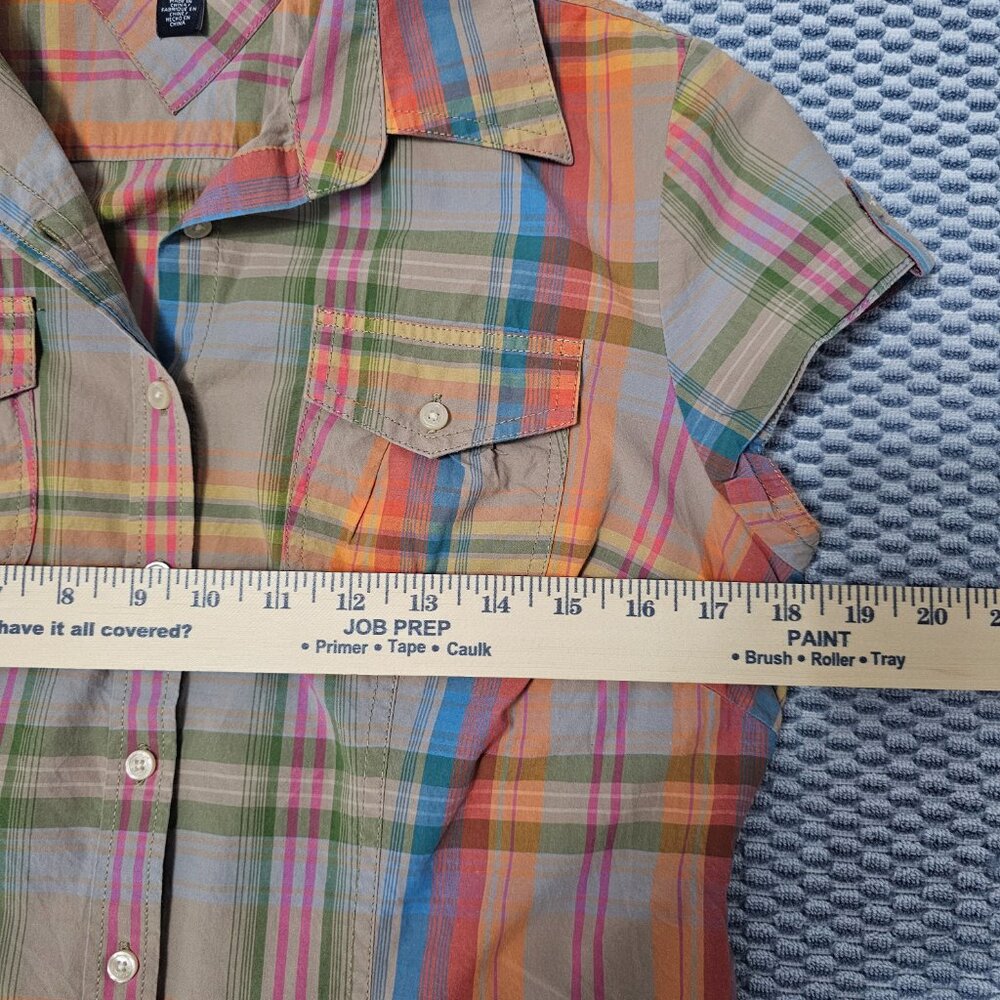 Tommy Hilfiger Multi-Color Plaid Button-Down Short Sleeves Shirt - Size Medium - Picture 5 of 6
